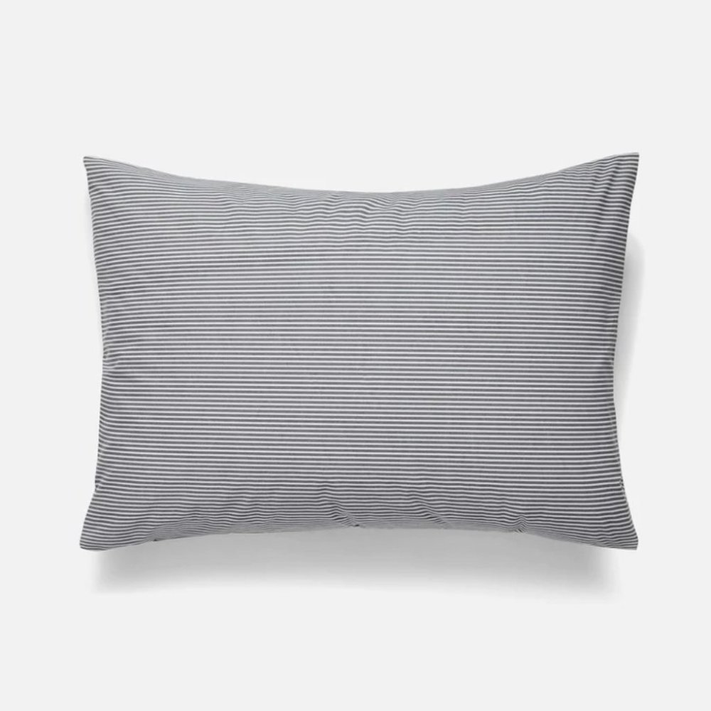 Brooklinen Classic Pillowcase, 1 pair, King, Graphite & Steel Oxford Stripe, NWT